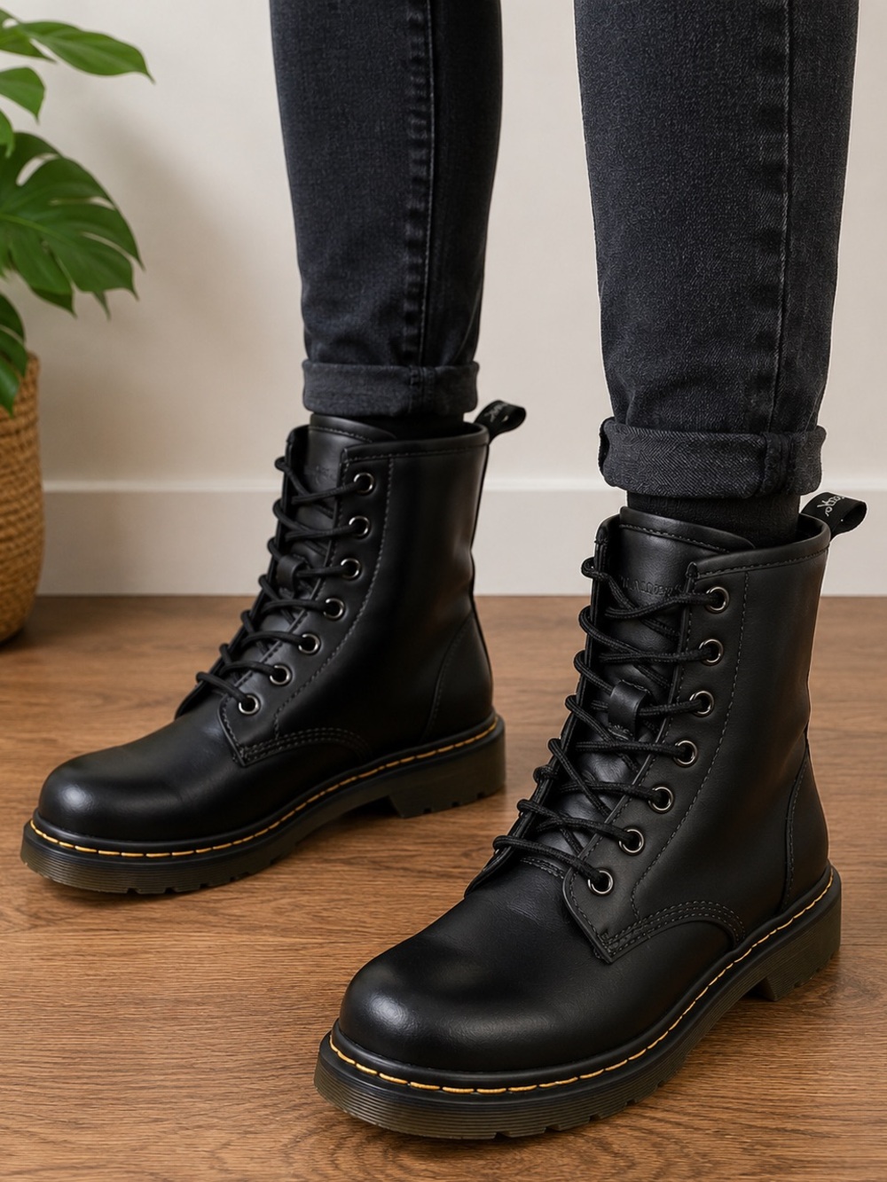 Prospector Black Combat Boots Women’s Size 9 New - Picture 2 of 6